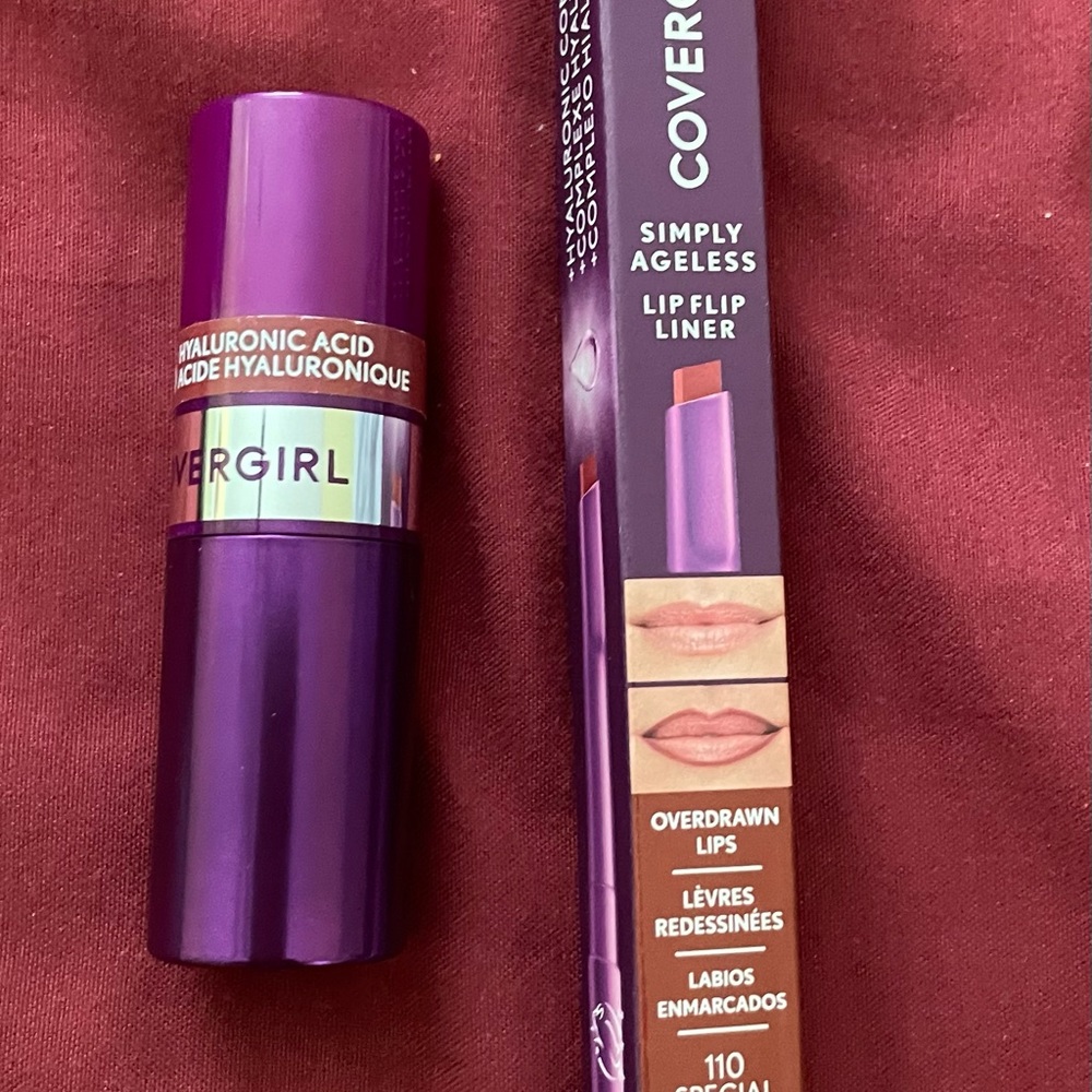 CoverGirl Simply Ageless Hyaluronic Acid Lipstick and Simply Ageless Lip Flip